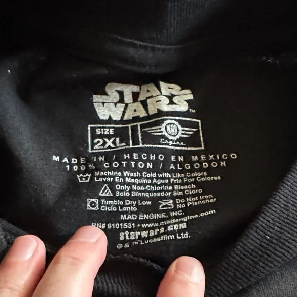 Star Wars Black Cotton T-Shirt - Picture 2 of 3